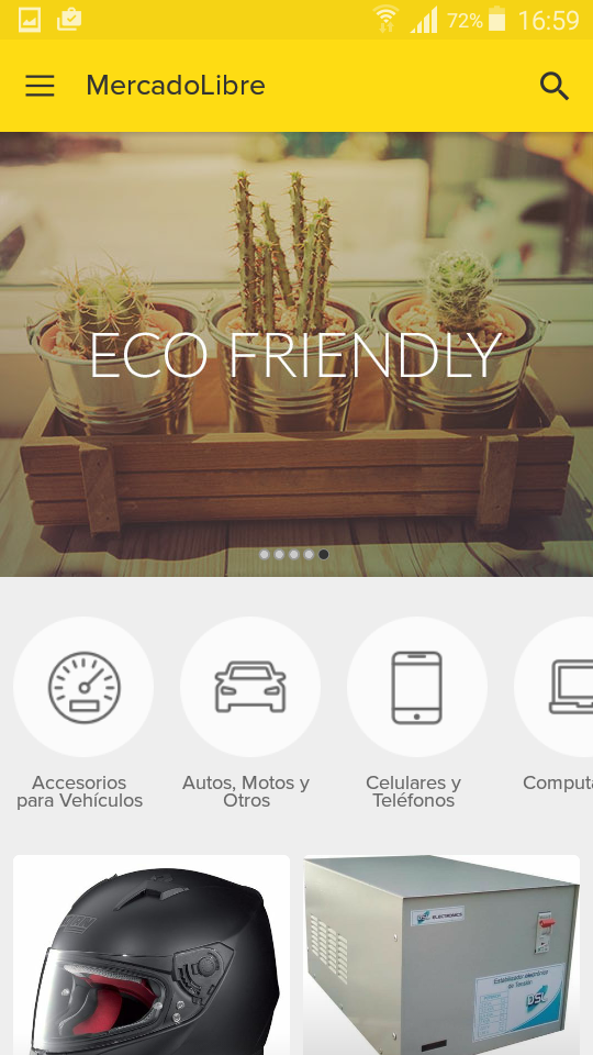La última imagen del carrusel dice 'Eco Friendly'.